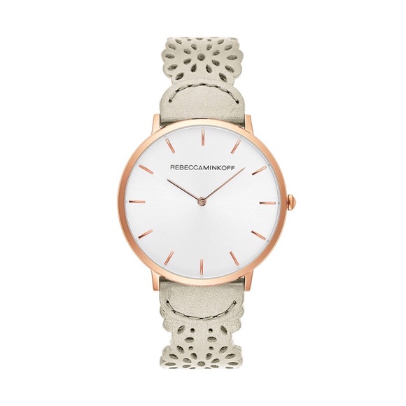 Rebecca Minkoff Accessories - Rebecca Minkoff Major Rose Gold Ecru Strap Watch